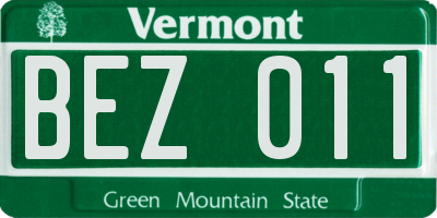 VT license plate BEZ011