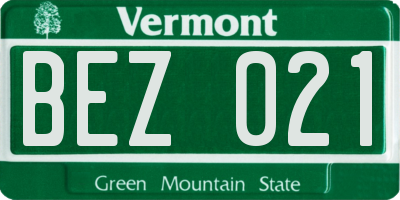 VT license plate BEZ021