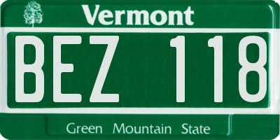 VT license plate BEZ118
