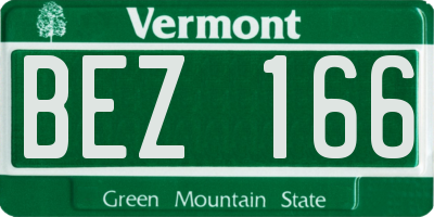 VT license plate BEZ166