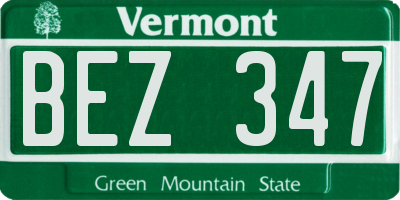VT license plate BEZ347