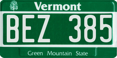 VT license plate BEZ385