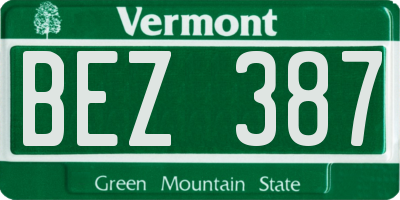 VT license plate BEZ387