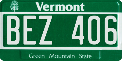 VT license plate BEZ406