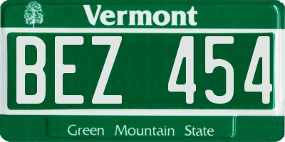 VT license plate BEZ454