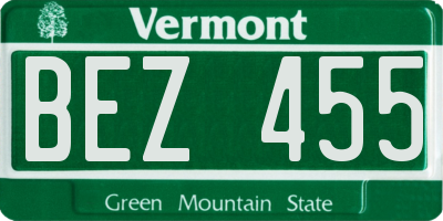 VT license plate BEZ455