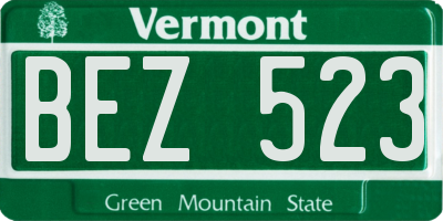 VT license plate BEZ523