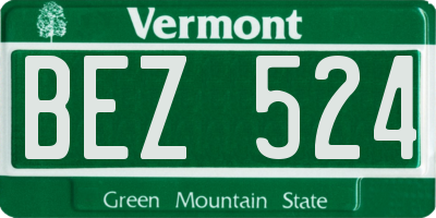 VT license plate BEZ524