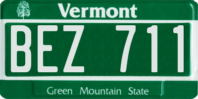VT license plate BEZ711
