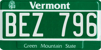 VT license plate BEZ796