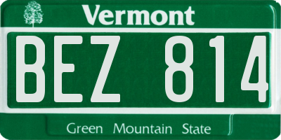 VT license plate BEZ814
