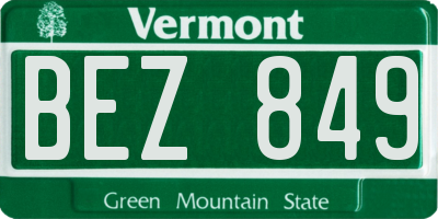 VT license plate BEZ849
