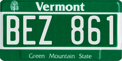 VT license plate BEZ861