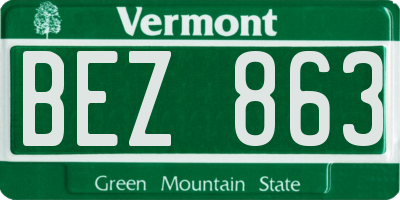 VT license plate BEZ863