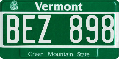 VT license plate BEZ898