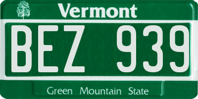 VT license plate BEZ939