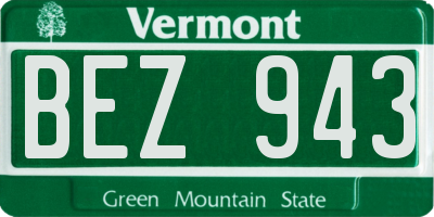 VT license plate BEZ943
