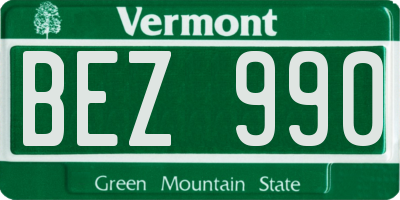 VT license plate BEZ990