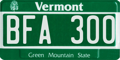 VT license plate BFA300
