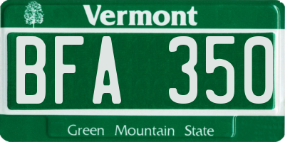 VT license plate BFA350