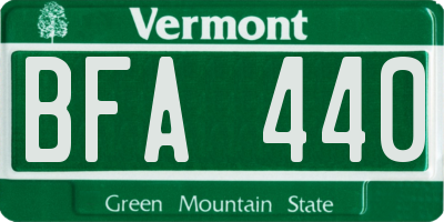 VT license plate BFA440