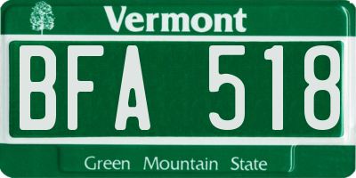 VT license plate BFA518