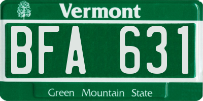 VT license plate BFA631