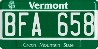 VT license plate BFA658