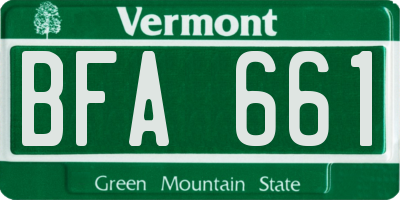 VT license plate BFA661