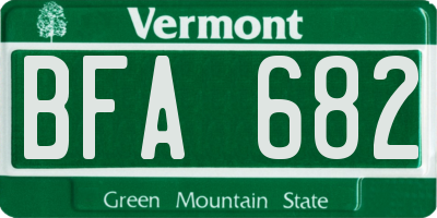 VT license plate BFA682