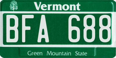 VT license plate BFA688