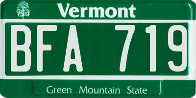 VT license plate BFA719