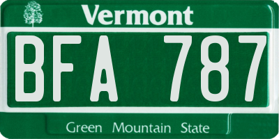 VT license plate BFA787