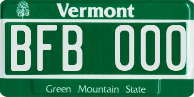 VT license plate BFB000
