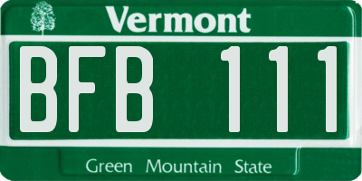 VT license plate BFB111