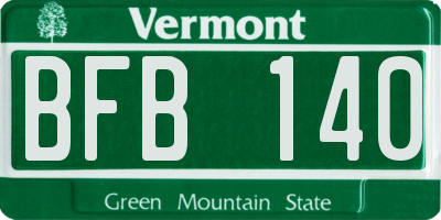 VT license plate BFB140