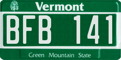 VT license plate BFB141
