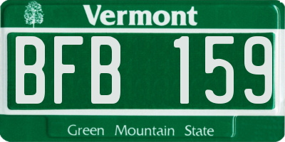 VT license plate BFB159