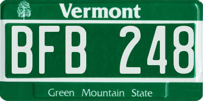 VT license plate BFB248