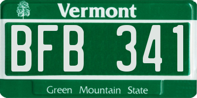 VT license plate BFB341