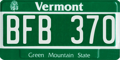 VT license plate BFB370