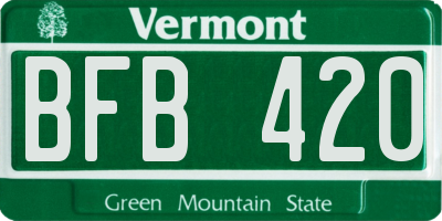 VT license plate BFB420