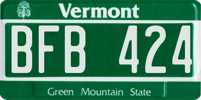 VT license plate BFB424