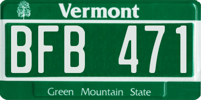 VT license plate BFB471