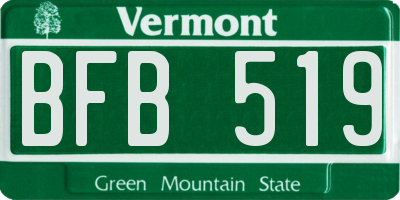 VT license plate BFB519