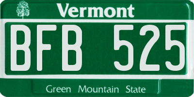 VT license plate BFB525