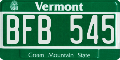 VT license plate BFB545