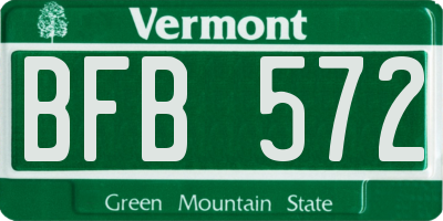 VT license plate BFB572