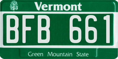 VT license plate BFB661