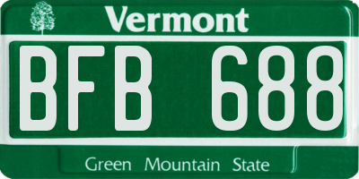 VT license plate BFB688